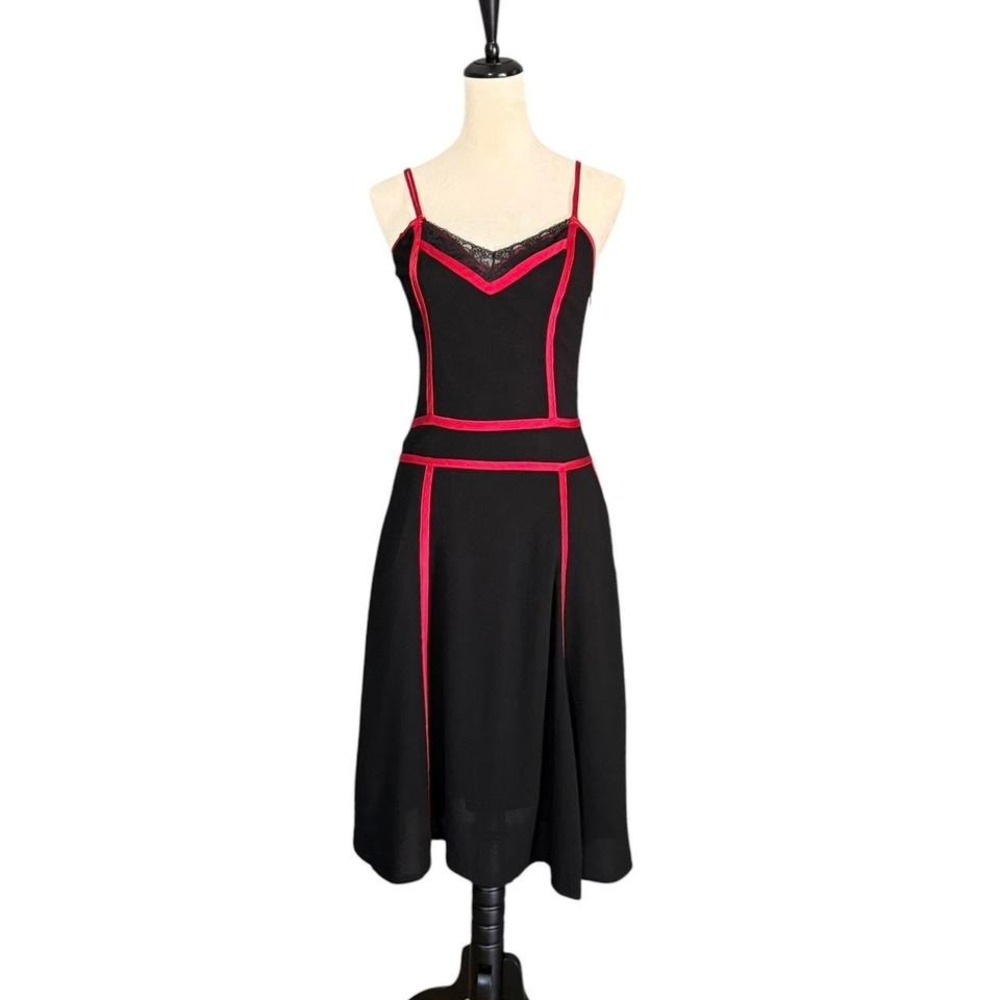 Vintage Y2K Betsey Johnson Black + Red Cocktail Dress 🎀 Size 6